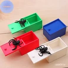 1PC Truque Aranha Engraçado Caixa De Susto Escondida De Madeira Qualidade Brincadeira Divertido Jogo Amigo Brinque