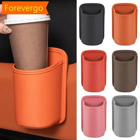 forevergo Couro Porta Do Carro Suporte De Copo De Água Multi-Função Assento Volta Caixa De Armazenamento Bebidas & Lixo