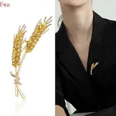 Broches Versáteis Fwa Orelha Trigo E Zircão Para Elegantes