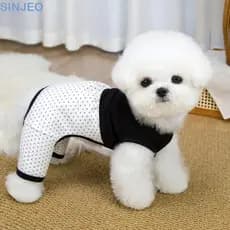 Macacão Para Cachorro SINJEO , Fofo De Bolinhas , Fantasias Respiráveis Finas E Confortáveis Animais De Estimação