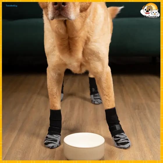 [Caager] Meias Respiráveis E Leves Para Animais De Estimação Com Silicone Antiderrapante 4 Peças Ajustáveis Antiderrapan