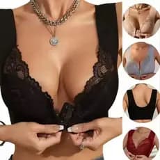 [Estoque pronto] Sutiã com fivela frontal, tamanho grande, sem fio, roupa íntima, seios grandes, aparência pequena, boni