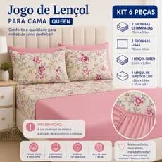 Jogo de Cama Casal Queen Size 6 Peças Hyper-Percal 400 Fios Toque Suave e Macio – Qualidade Premium