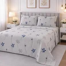 JOGO DE CAMA Queen 500 Fios Percal Toque Algodão + 2 Fronhas 50x70 | Cobre Leito Luxo Sem Elástico
