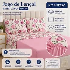 Jogo de Cama Casal Queen Size 4 Peças de Hyper – Percal 400 Fios PREMIUM Toque Suave e macio