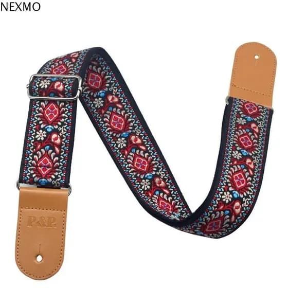 NEXMO Cintos De Guitarra Algodão Ajustável Acústica Multi-Cor Alargamento Espessamento Elétrica