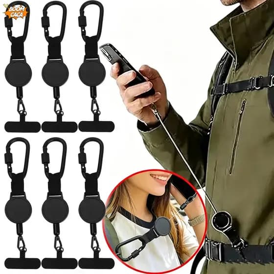 Cordão Retrátil Anti-Roubo Para Telefone , De Segurança Smartphone Perda Com Mosquetão , Arnês Queda Caminhadas , Ciclis