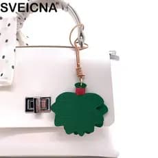 SVEICNA Pomelo Deixa Chaveiro , Corrente De Pérola Requintada De Couro , Pingente De Bolsa Elegante Criativo