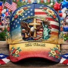 Novo estilo 3D Digital impresso chapéu Europa América 250o aniversário Retro exclusivo boné de beisebol da Marinha