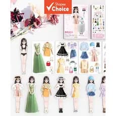 Bonecas de Papel Magnéticas de Princesa para Vestir, Brinquedo Educativo de Faz de Conta, Roupas Adequadas para Meninas