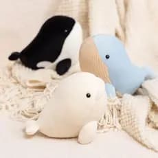 ADAMES Pequena Baleia Brinquedo De Pelúcia , Coleção De Desenhos Animados De Animais Boneca Recheada De Peixe Pequeno ,