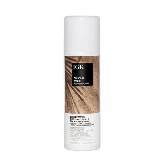 IGK Hair Never Miss Spray para Retoque de Raiz e Couro Cabeludo, Tons Castanho Acinzentado e Loiro Acinzentado, Tecnolog