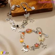 Pulseira OUDIMEIHE Casal Bestie , Punk Fofa Lua Sol Doce Oca Estrela Dia Dos Namorados