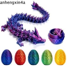 Dragão De Cristal Impresso Em 3D ANHENGXIN , Brinquedos Criativos De Articulados 3D Com Moldagem Tudo-Um , Giratórios