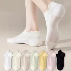 Kit 6/12/15 Pares Meias Invisíveis Femininas Tela Transpirável Antiderrapante Cores Pastel Confortável Verão