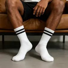 Kit 5/10 Pares Meias Listradas Cano Médio Masculina Unissex Algodão Confortável