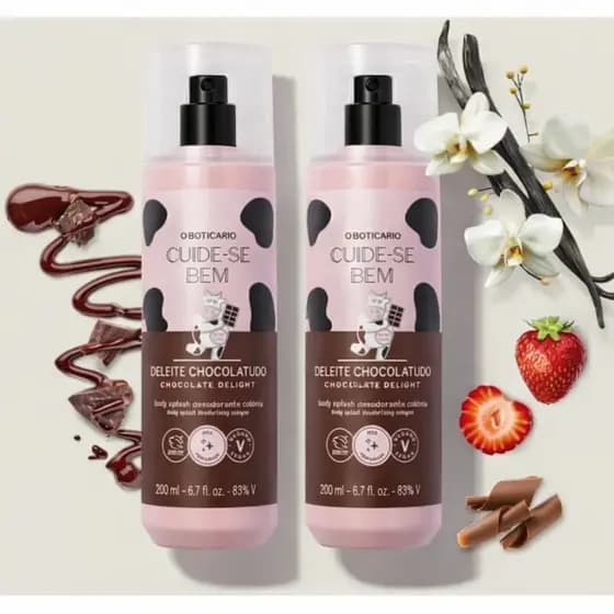 Body Splash feminino Colônia Cuide-se Bem Deleite Chocolatudo 200ml