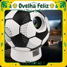 Mini Projetor Portátil Full HD USB HDMI com Controle Remoto Design Bola de Futebol