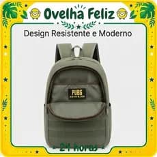 Mochila de Lona Canvas com Tiras Utilitárias Frontais e Compartimento para Notebook