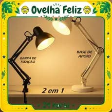 Luminária de Mesa Grande 60cm Articulada Regulável Abajur de Mesa Para Manicure Estudo Leitura