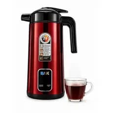 Chaleira Elétrica Inox 1.8L Vermelha Jarra Térmica Ferve Rápido 127V Garrafa Inox