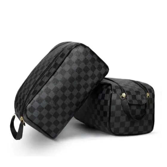 Necessaire Grande Xadrez Masculina Feminina Organizador De  Viagem Bolsa De Mão