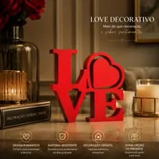 Letreiro Decorativo Love Amor Coração Romântico Decoração 3D Dia Dos Namorados Presente Para Mulher