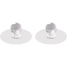 2 pçs luz de luxo cristal maçaneta da porta do armário sem pregos auto-adesivo maçaneta redonda adesivo transparente inv