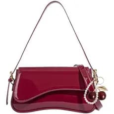 Bolsas Para Mulheres Na Moda , Bolsa Clutch De Couro Sintético Y2K Com Pingente De Cereja De Ombro Crossbody E