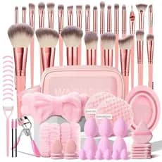 HGHDBT Conjunto De Pincéis De Maquiagem Rosa 70 Unidades Kit Profissional Ferramentas Multifuncional Com Estojo Acessóri