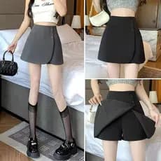 Moda Irregular terno saia feminina verão saia curta 2025 novo estilo A linha saia Hakama cintura alta mais magro olhar H