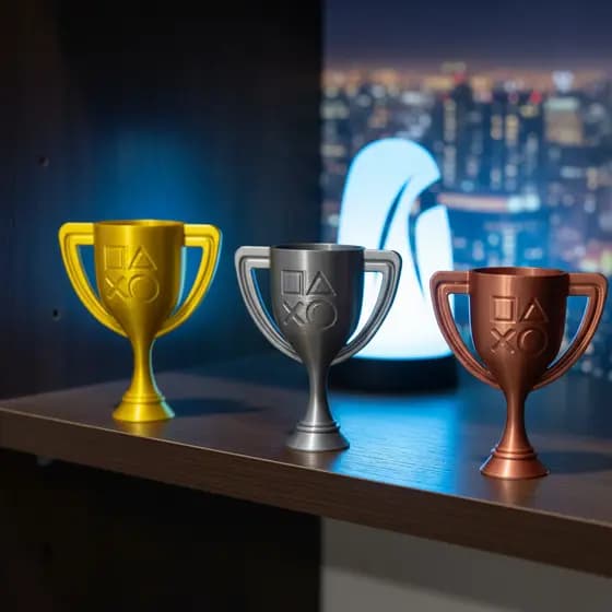 Kit Troféus PlayStation – Impressão 3D (3 peças)