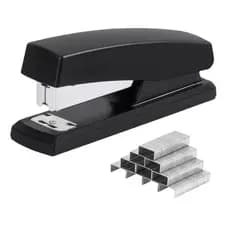 Grampeador de Papel Grande Grampeador Escritório Profissional 20/50 Páginas Preto Grampos de Papel