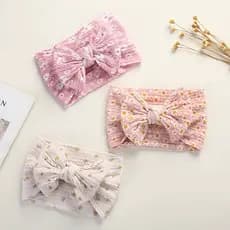 Faixa De Cabelo Para Bebês Crianças De Nylon Com Trança De Torção Impressa Laço Macio
