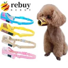 REBUY1 Boca Focinho Mastigar Respirável Nylon Malha Macia Produto Para Animais De Estimação
