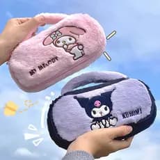 Sanrio Dos Desenhos Animados Hello Kitty Melodia Kuromi Caso De Lápis De Pelúcia Bonito De Alta Capacidade Charme