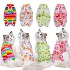 Gato Desmame Esterilização Terno Roupas Cirurgia Elástica Após Recuperação Cuidados Série De Frutas Impressão Pet Anti-L