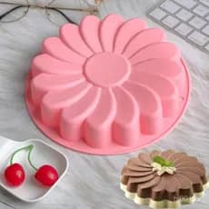 Forma de silicone em formato de pétala com padrão espiral para bolos, utensílio de confeitaria, forma 3D para bolos, fer