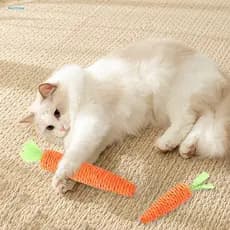 Chew Resistant Cat Toy Carrot Teething – Durable Sisal Rope for Kitten Dental Health Bite-resistant Pet to Clean Teeth