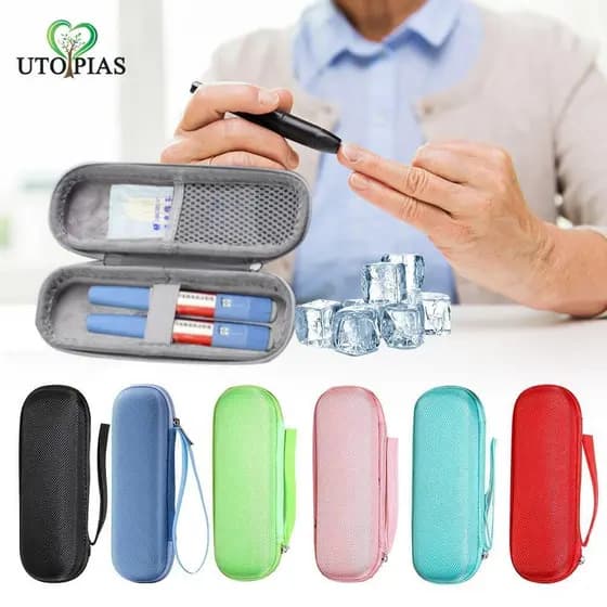 [UTOPIAS] Refrigerador De Insulina , Bolsa De Resfriamento EVA De Cor Sólida , Viagem Para Medicamentos À Prova D'água