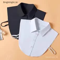 [brightlight.br] Gola Falsa Feminina Meia Camisa Empresarial Confortável Para Homens Mulheres Ocasiões Formais [BR]