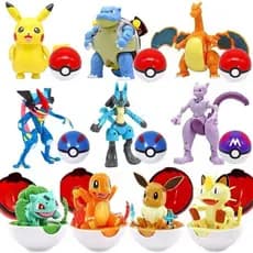 Figura de Ação Pikachu com Pokebola, Brinquedos de Anime CZDM
