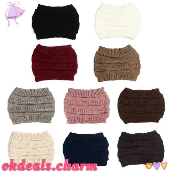 OKDEALS 1 Peça Gorro De Rabo De Cavalo Engrossar Outono Inverno Headwear Turbante Faixa De Cabelo