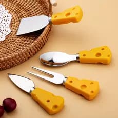 Conjunto de faca, garfo e colher para queijo e frutas, talheres fofos em estilo ocidental, garfo pequeno para uso em...