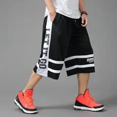 [Produtos prontos para entrega no mesmo dia] Shorts de basquete Calças masculinas grandes Calças esportivas cortadas Plu