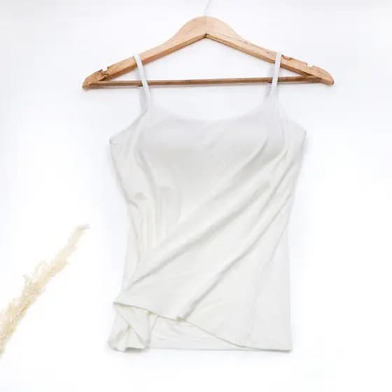 Camisola Modal com almofada no peito feminina sutiã sem fio de uma peça com almofada no peito camisa de fundo feminina