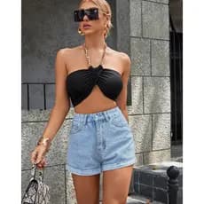 2026 verão novo estilo roupas femininas europeu americano INS na moda cintura alta mais magro olhar em linha reta perna