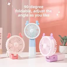 Ventilador pequeno portátil com luzes coloridas, carregamento usb, dormitório, ventilador dobrável, Mini ventilador para