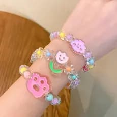 Stall crianças pulseira feminina princesa bonito menina bebê pulseira estudante jóias pulseira de cristal