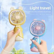 Wow Ventilador portátil portátil para animais pequenos ao ar livre, classe de estudante, som leve, ventilador de mesa
